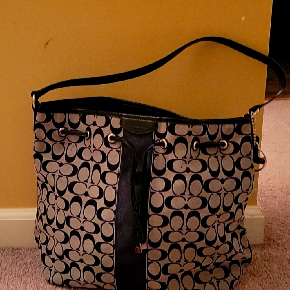 Black and gray  Coach bag
